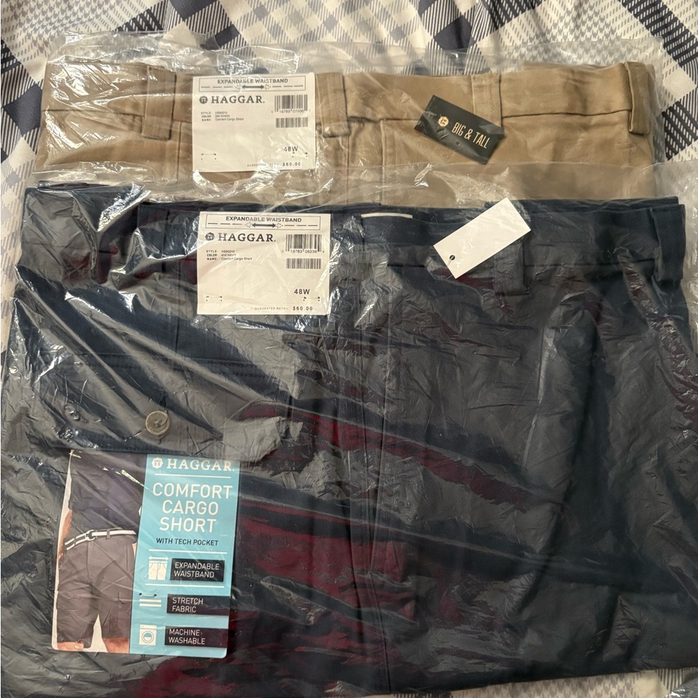 Haggar Cargo Pants Blue and Tan Casual Wear - BRAND NEW